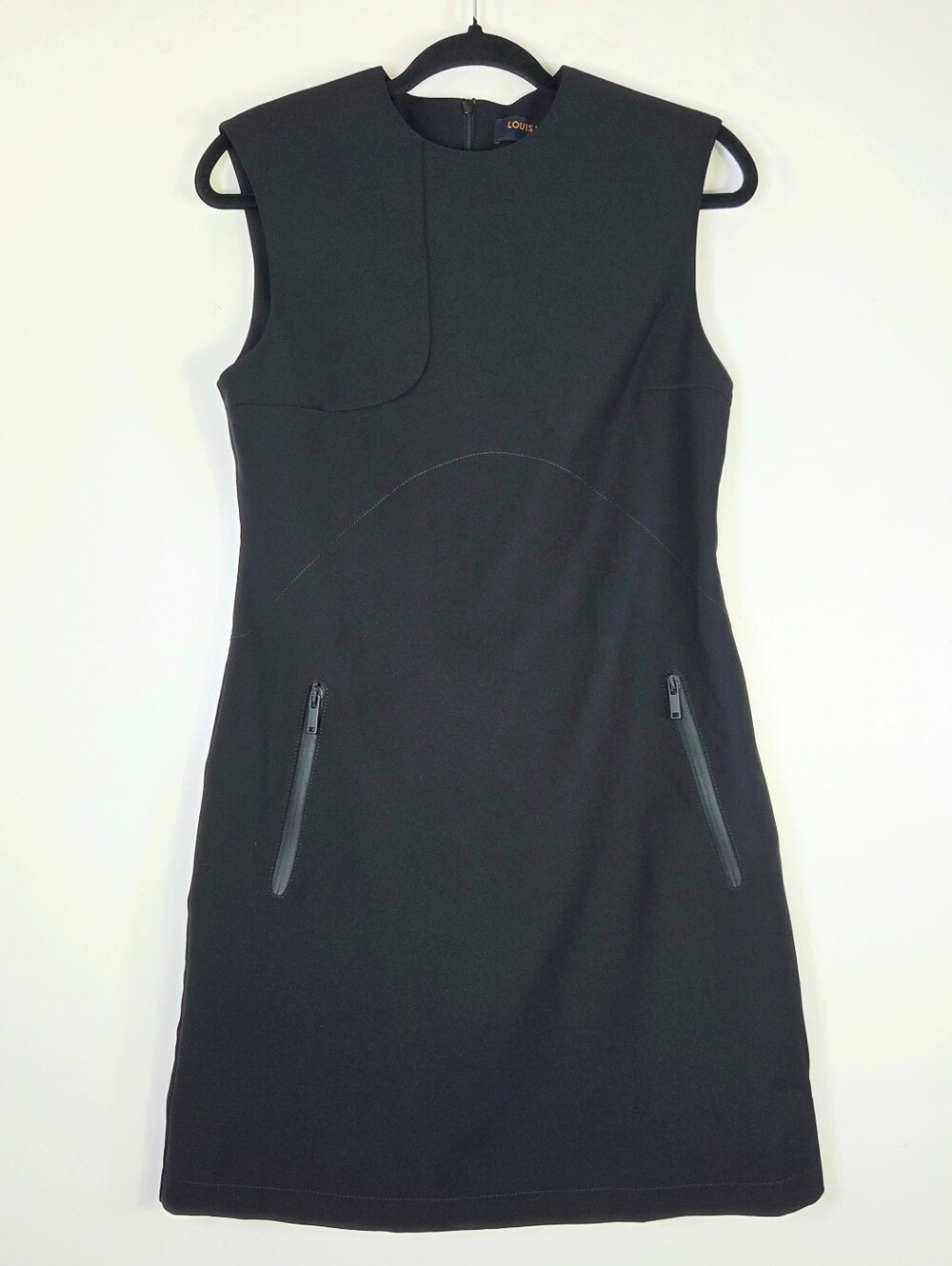 LOUIS VUITTON UNIFORMS SHIFT MINI DRESS WITH ZIP POCKETS.